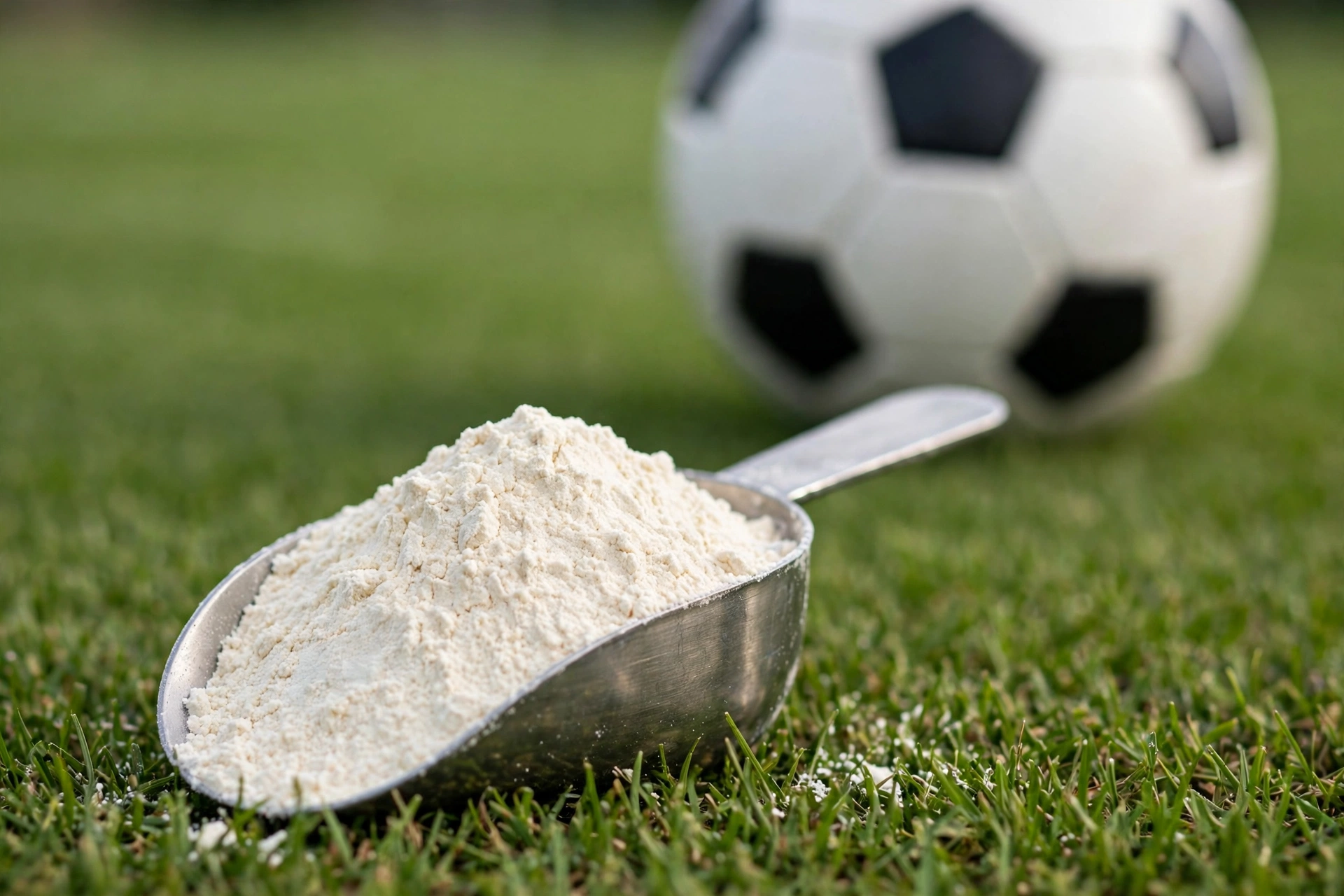 Cầu thủ bóng đá uống whey protein phục hồi sau trận đấu